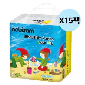 나비잠 슬림 주니어 팬티 기저귀 어린이 듀얼핏 15팩 BNS