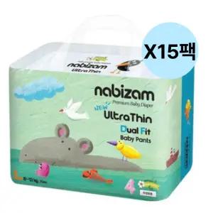 나비잠 썸머 팬티 기저귀 울트라씬 듀얼핏 대형 15팩 BNS