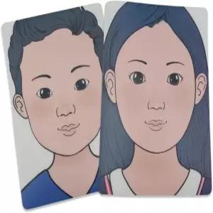 마그니에치 재사용 가능한 메이크업 페이스 페인팅 연습 보드 - A4 사이즈 컬러 템플릿 2개 완벽한 도움