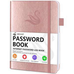 알파벳 탭이 있는 ELEGANT PASSWORD BOOK 19 주소 노트 비밀번호 골드 하드커버 오거나이저 포켓 6인치 포함 로그인용 로즈 3CM 섹션 사이트 13 키퍼 인터넷 뒷면 암호