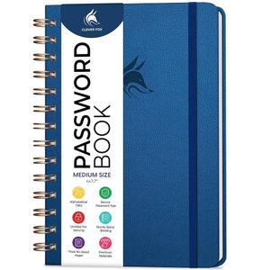 CLEVER FOX PASSWORD BOOK SPIRAL 라미네이트 주소 정리함 75인치 인터넷 6CM 사이즈 보관 15 미디엄 1X7 블루 미스틱 알파벳 탭이 저널 5X19 하드커버 있는 암호