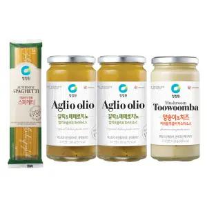 청정원 파스타소스, 알리오올리오, 360g, 2개 + 머쉬룸투움바, 350g, 1개 + 스파게티면, 500g, 1개