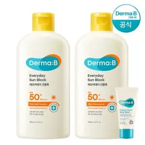 [공식] (리뉴얼 신형) 더마비 애브리데이 대용량 선블록 200ml x2개+튜브견본(랜덤)