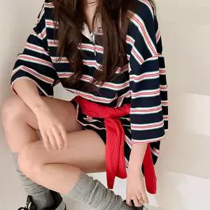 [빅사이즈]이블렛 하큐데 ST 배색 카라 티셔츠 제이스타일