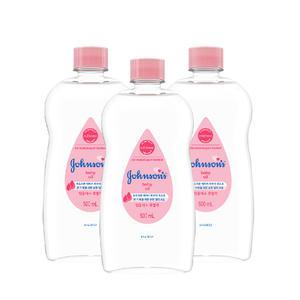 존슨즈 오일 500ml, 3개 + 증정(베이비오일 125ml, 2개)