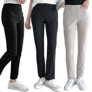 봄 여름 밴딩팬츠 S~5XL 여성 빅사이즈 스판 바지 스키니 일자 부츠컷 슬랙스 와이드