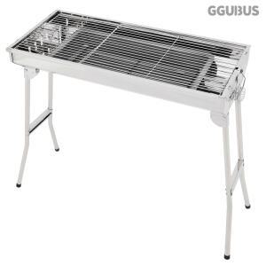 꾸버스 포터블 바베큐 그릴 접이식 스텐 베이직XL 캠핑 펜션 숯불 직화 BBQ 화로