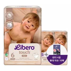 리베로 기저귀 터치 밴드형 6단계 27매 3매+휴대티슈 10팩