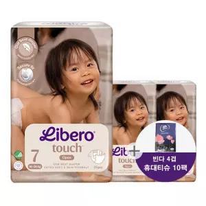 리베로 기저귀 터치 밴드형 7단계 25매 3팩+휴대티슈 10팩