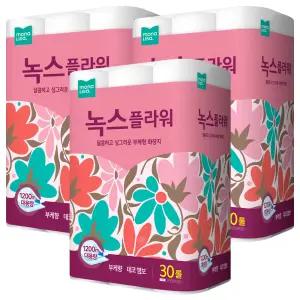 모나리자 플라워 40m 30롤 3팩 (90롤) / 화장지 두루마리 휴지