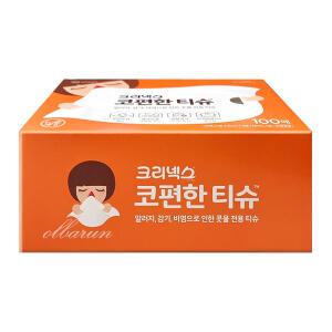 크리넥스 코편한티슈 100매x1개 /각티슈형 비염 콧물