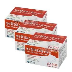 멸균 탑 알콜스왑 에이플러스 100매입x3개 알콜솜 낱매 소독솜
