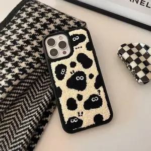 아트박스 키스맥 뽀글이 먼지 모직 케이스 아이폰XS MAX)