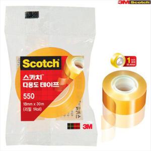 3M 스카치 다용도테이프 리필 550 18mm30M 12개