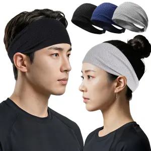 스포츠 헤어밴드 머리띠 와이드 메쉬 운동 땀흡수 남자 여자 등산 요가 헬스 런닝 조깅 땀흘림방지 쿨 헤드밴드