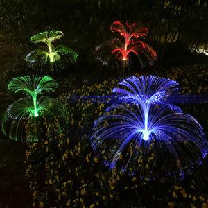 태양광 LED 2단 광섬유 (2개세트) 섬유등 무지개등 장식등 정원등 분수등 광섬유등