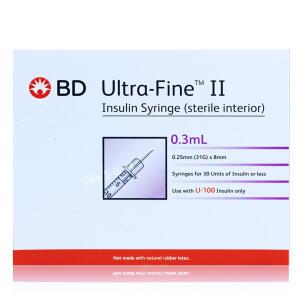 비디 울트라파인 인슐린 주사기 1박스 100개 328822[31G 8mm 0.3ml]BD 펜니들 주사바늘  울트라파인2
