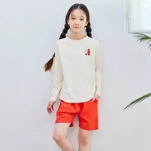 [보리보리/삐까부]SF-93 아이보리 반바지 래쉬가드 상하세트(아동 키즈 초등