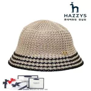 (선물포장)HILG4F110I2_여성 베이지 라인배색 면혼방 벙거지모자
