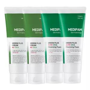 메디팜 시카 수분진정 크림 220ml 2개+클렌징폼 220ml 2개 /주름개선+미백 기능성화장품