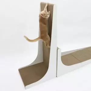 [네네린도] 자이언트 수직 월 고양이 스크래쳐 웜 화이트