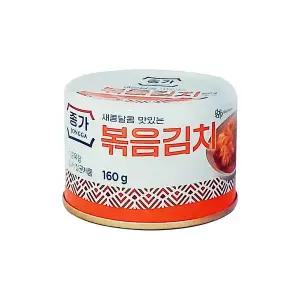 종가집 새콤달콤 맛있는 볶음김치캔 160g x 8개  / 여행용 휴대용 김치통조림