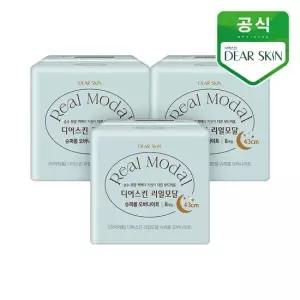 깨끗한나라 생리대 디어스킨 리얼모달 슈퍼롱 오버나이트 8P 3개