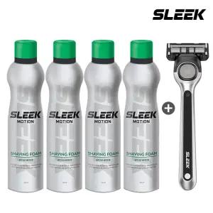[십일절특가] SLEEK 슬릭 모션 쉐이빙폼 210ml 4개+증정(엣지면도기)