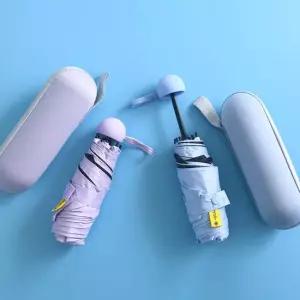 상상앤드 초경량 5단 미니 우산 양산 겸용_튼튼한 접이식 미니 우산 암막 우양산 5컬러)