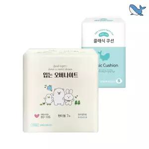 [알뜰기획] 춤추는고래 대용량 입는 오버나이트 팬티형 (7P)1팩 +날개형 롱 팬티라이너(20P) 1팩