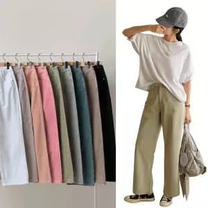 다올샵 여성 피그먼트 일자핏 팬츠 9컬러 S~3XL 2가지 선택기장