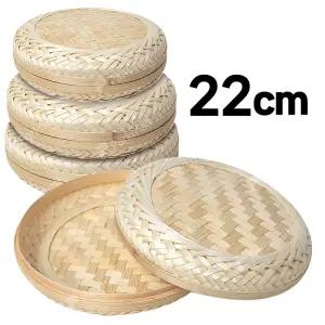 대나무 도시락 원형석작 M22cm 합 (떡상자 한과 찬합 곶감 폐백 말석 밥바구니 뚜껑)