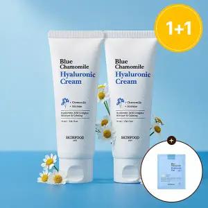[스킨푸드][1+1]블루 캐모마일 히알루로닉 크림70ml + (증정)패드2매입1개