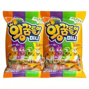 오리온 왕꿈틀이 미니 프루츠믹스 336g 2개 젤리 파티팩