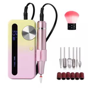 YINUO 젤 네일 드릴 전동 네일 관리기 네일 케어 속도 조절 0-35000rpm USB충전식