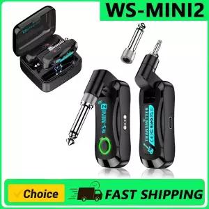 WS-MINI2 2.4GHz 무선 기타 시스템4채널 충전식 송수신기 기타 베이스 전자 악기용