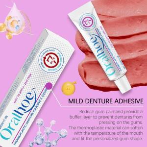 Oralhoe Comfort 틀니 고정 접착제 초강력 치아 관리 제품 열가소성 크림 키트