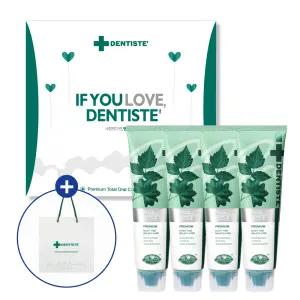 덴티스테 치약 4P 선물세트 플러스화이트 프로 100g 4개+쇼핑백