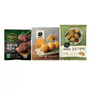 CJ 비비고 육즙가득 떡갈비 360g, 1개 + 계란옷입은 고기완자 480G ,1개 + 도톰동그랑땡560g,1개