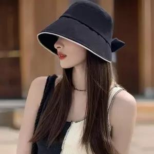 CCC1F0F챙넓은모자 여성벙거지 휴양 비치룩 백리본_20401571_597559