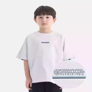 [아웃도어 프로덕츠 키즈]백그래픽 오버핏 반팔티셔츠 (멜란지 화이트) OD262ISS10_MWH
