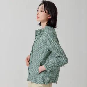 [지센] 깅엄체크 셔링넥 온부 코트 LCCAP327_GE