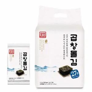 온누리 특별+적립ㅣ광천 곱창 돌김 도시락김 X 27봉 아이도 잘 먹는 저염조미 프리미엄 곱창김 5g 27개
