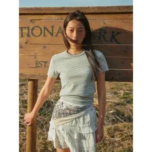 [후아유](김해점)Ribbed Short Sleeve T-shirt WHRAG2421F
