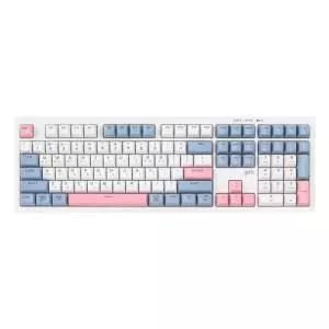 지클릭커 오피스프로 WK50 사일런스 M RGB 무소음 방수 무선 블루투스 키보드 SKY PINK RC1 108키