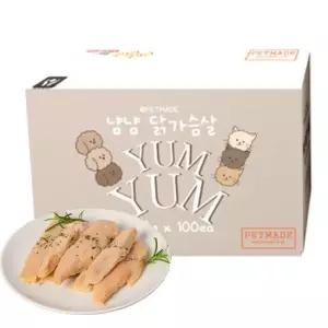 냠냠 닭가슴살 22g 100개 1박스 캣독겸용 통살간식