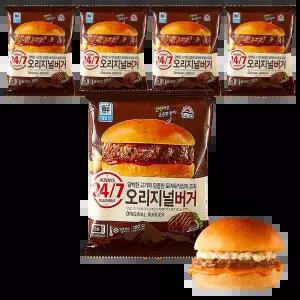 사조대림 오리지널버거 150g x 5개 / 편의점 매점빵 냉동 햄버거