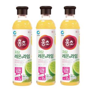 청정원 저당홍초 레몬&라임 900ml, 3개