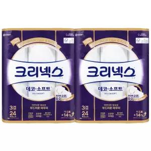 크리넥스 데코앤소프트 3겹 35m 24롤 x 2개 / 휴지 화장지