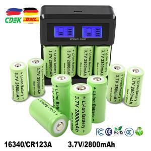 4/8PCS 16340 충전식 배터리 CR123A 2800mAh 3.7V 리튬 이온 LED 손전등 여행 벽 듀얼